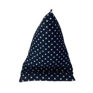 Cell Phone Pillow Stand Navy Blue Flannel Stars Fabric Handmade Holder